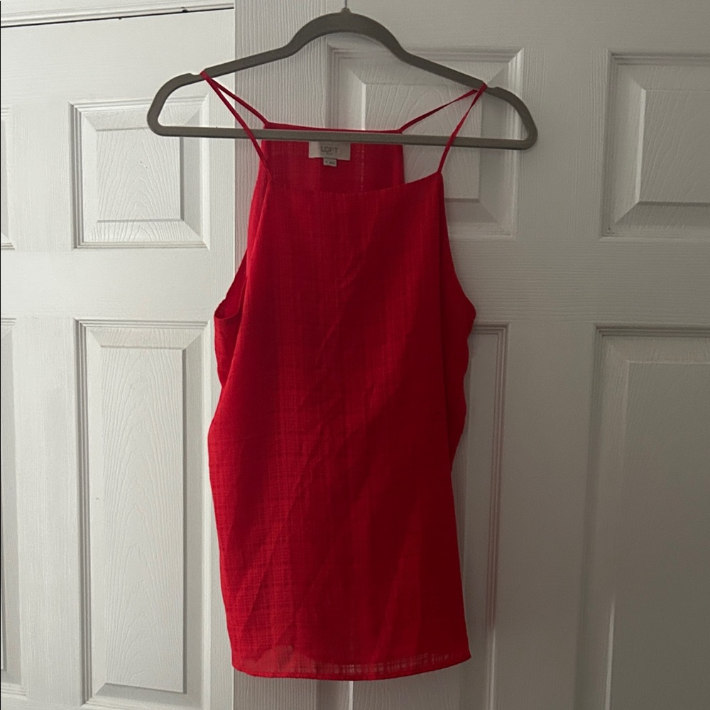 LOFT Bright Red Sleeveless Blouse